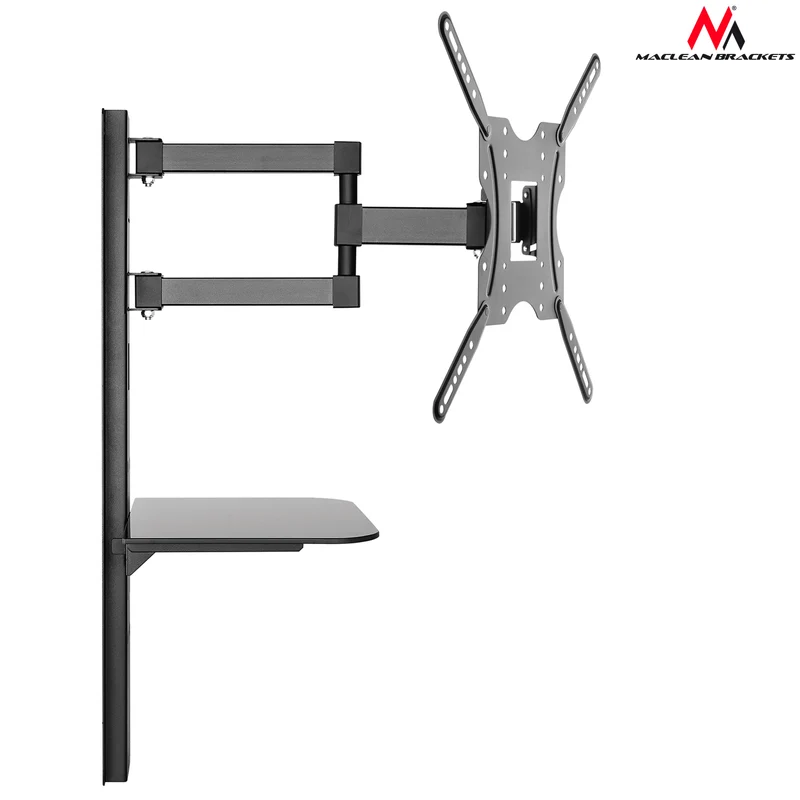 Maclean MC-772 TV Wall Bracket Holder Mount Shelf DVD Xbox PS4 PS5 LCD LED 32 "- 55 "