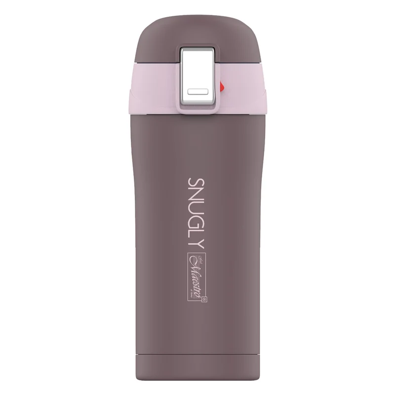 Snugly thermo mug coffee mug thermos flask insulated stainless steel for hot or cold drinks (300ml, brown)