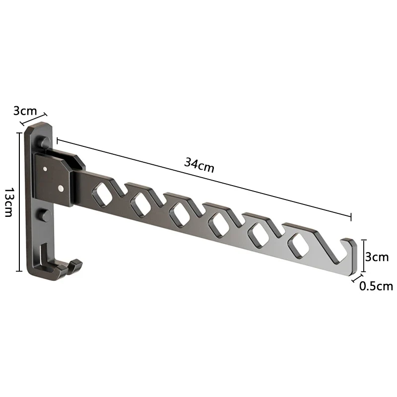 Portant mural pliable 180° en alliage d’aluminium – gain de place pour séchage & rangement