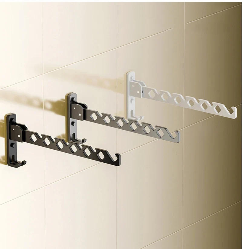 Portant mural pliable 180° en alliage d’aluminium – gain de place pour séchage & rangement