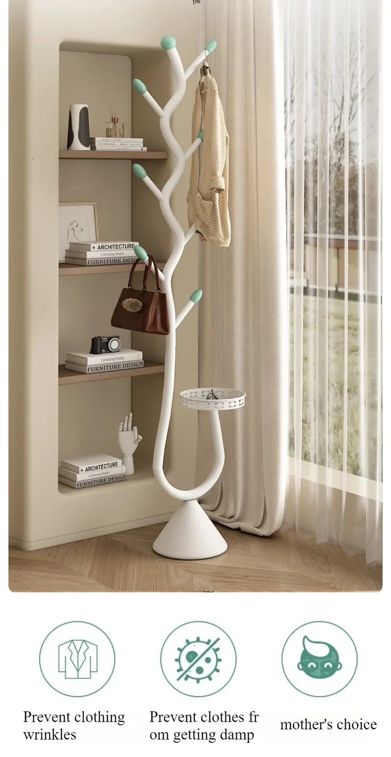 Portemanteau Sur Pied en Forme de Branche – Style Français – Porte-Sacs et Chapeaux – Séchoir à Pôle Unique pour Salon ou Chambre