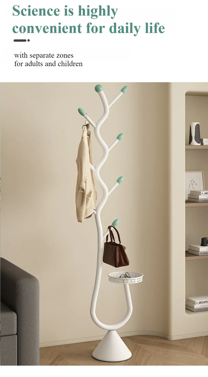 Portemanteau Sur Pied en Forme de Branche – Style Français – Porte-Sacs et Chapeaux – Séchoir à Pôle Unique pour Salon ou Chambre