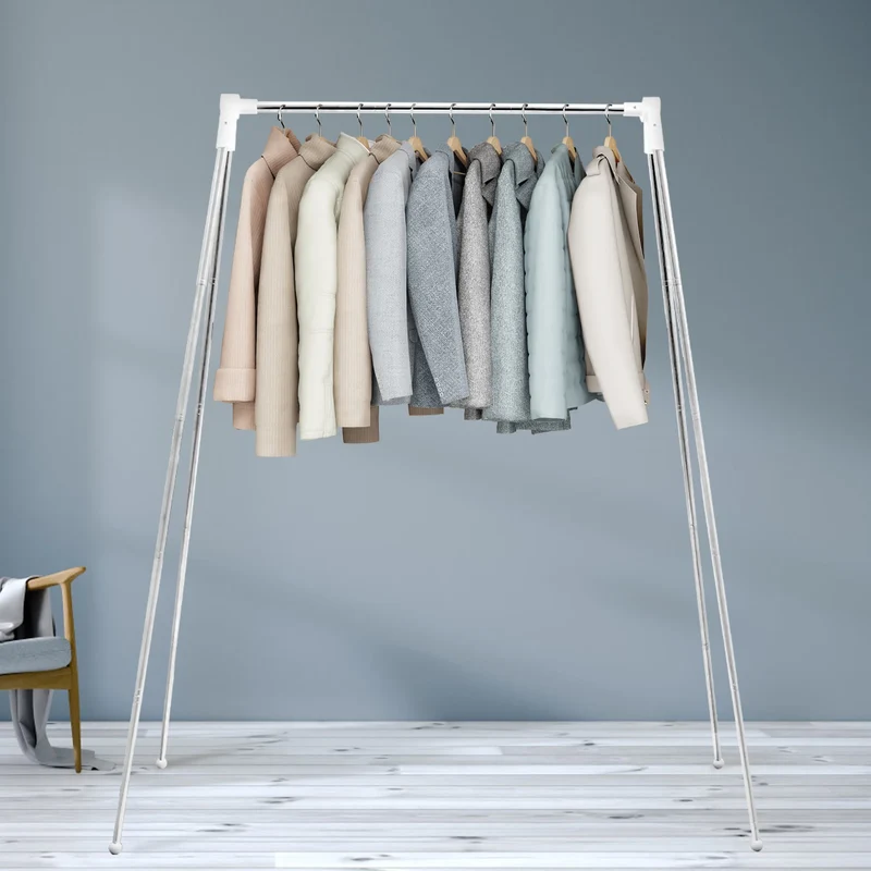 Portant à Vêtements Pliable sur Pied – Séchoir Ajustable pour Maison, Camping, Voyage et Extérieur