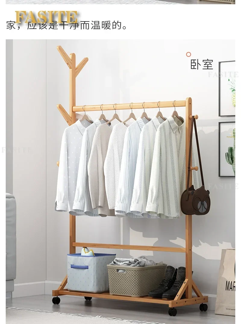 Portant à vêtements en bois pour séchage, vestes, boutiques, jardin, meuble gain de place pour salon
