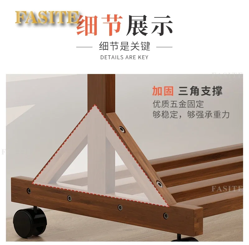 Portant à vêtements en bois pour séchage, vestes, boutiques, jardin, meuble gain de place pour salon