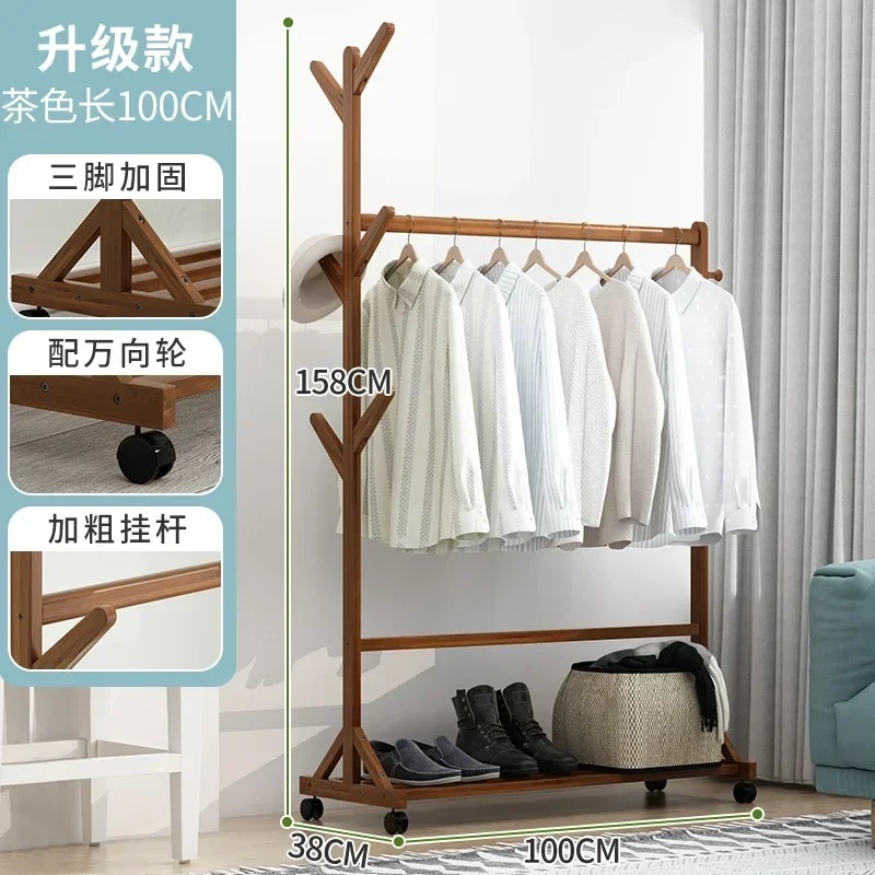 Portant à vêtements en bois pour séchage, vestes, boutiques, jardin, meuble gain de place pour salon