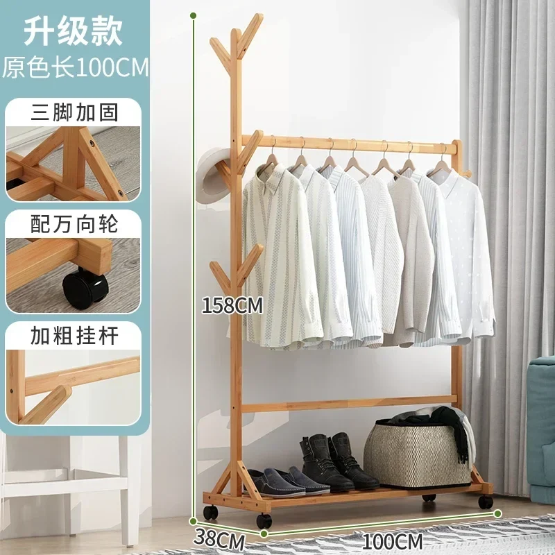 Portant à vêtements en bois pour séchage, vestes, boutiques, jardin, meuble gain de place pour salon