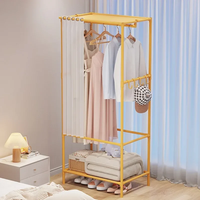 Armoire portable avec étagère à chaussures et housse, organiseur de rangement avec étagères et 4 poches latérales spacieuses pour chambre