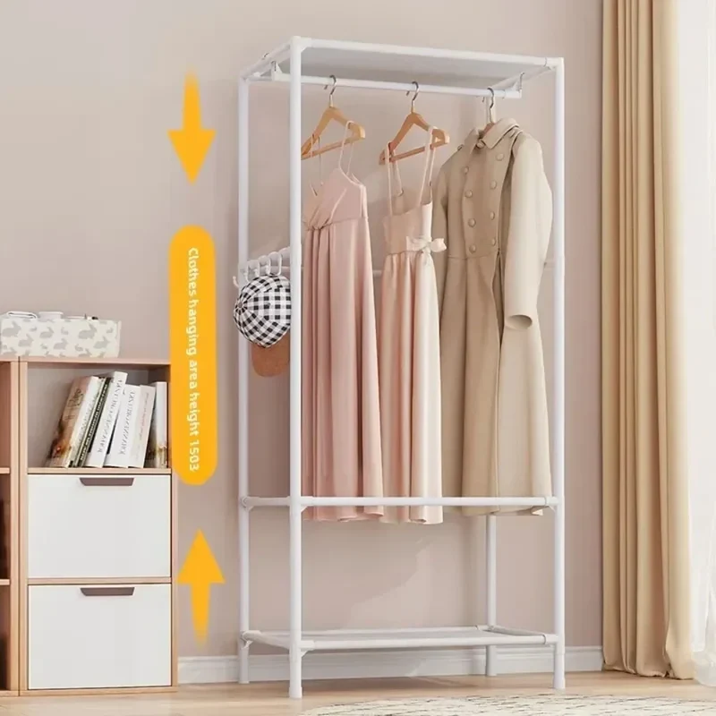 Armoire portable avec étagère à chaussures et housse, organiseur de rangement avec étagères et 4 poches latérales spacieuses pour chambre