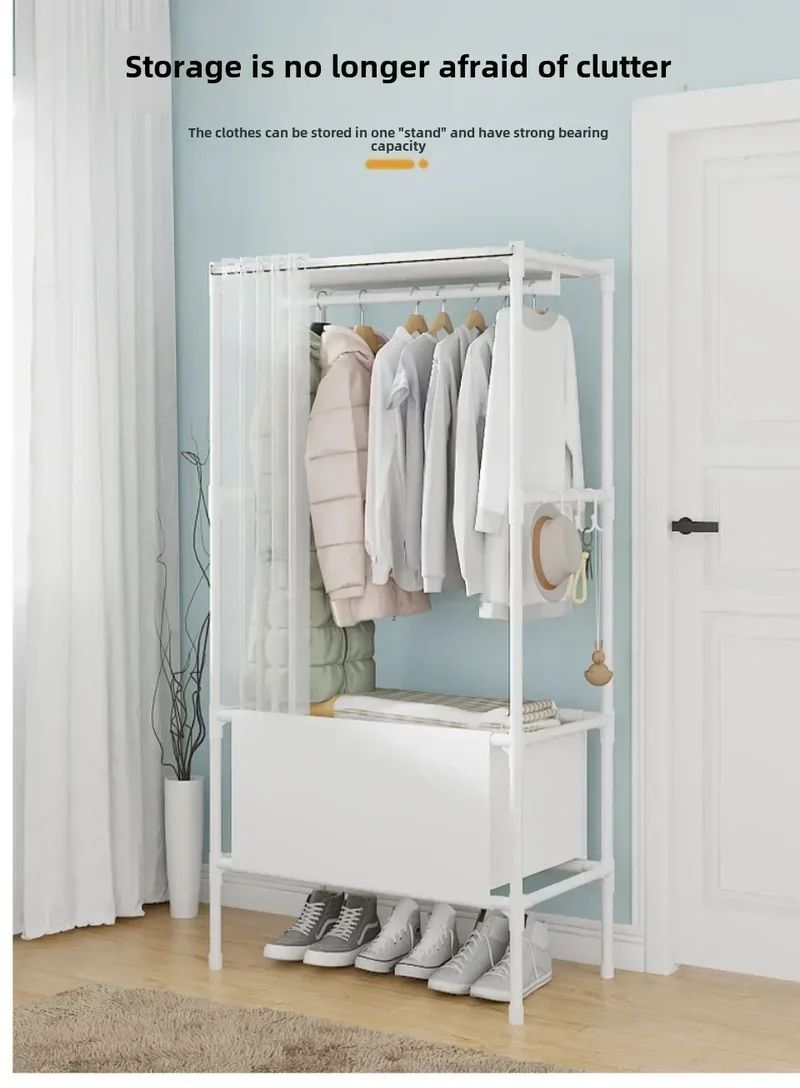 Armoire portable avec étagère à chaussures et housse, organiseur de rangement avec étagères et 4 poches latérales spacieuses pour chambre