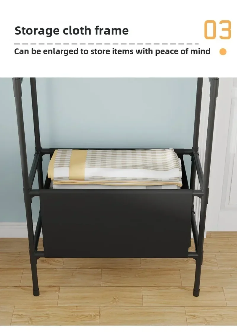 Armoire portable avec étagère à chaussures et housse, organiseur de rangement avec étagères et 4 poches latérales spacieuses pour chambre
