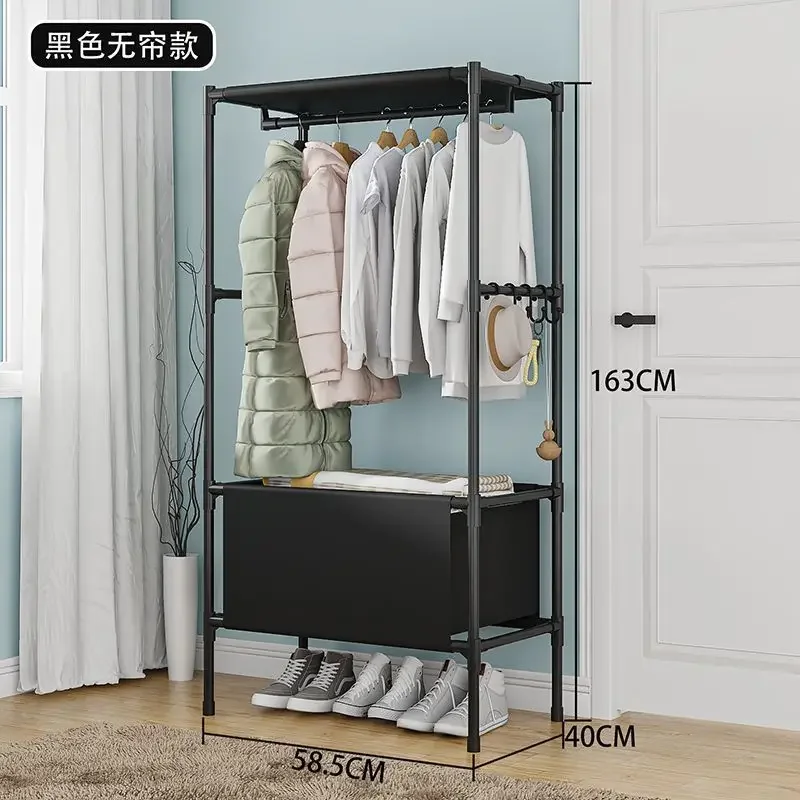 Armoire portable avec étagère à chaussures et housse, organiseur de rangement avec étagères et 4 poches latérales spacieuses pour chambre