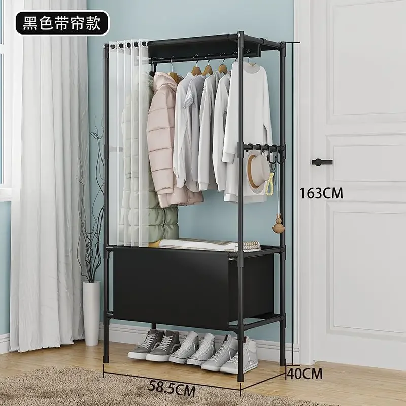 Armoire portable avec étagère à chaussures et housse, organiseur de rangement avec étagères et 4 poches latérales spacieuses pour chambre