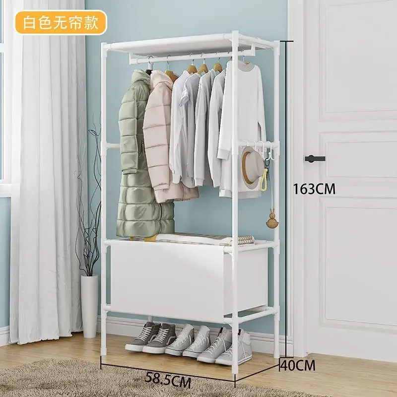 Armoire portable avec étagère à chaussures et housse, organiseur de rangement avec étagères et 4 poches latérales spacieuses pour chambre