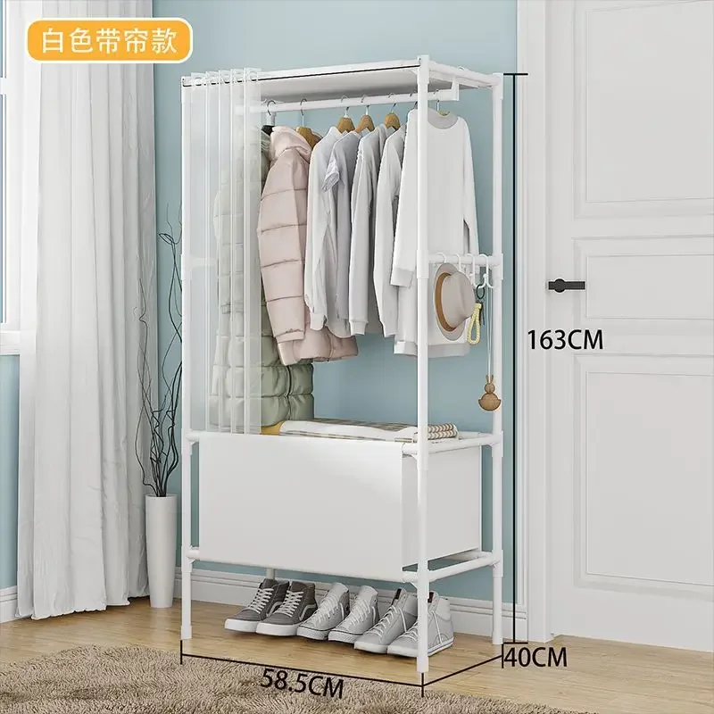 Armoire portable avec étagère à chaussures et housse, organiseur de rangement avec étagères et 4 poches latérales spacieuses pour chambre