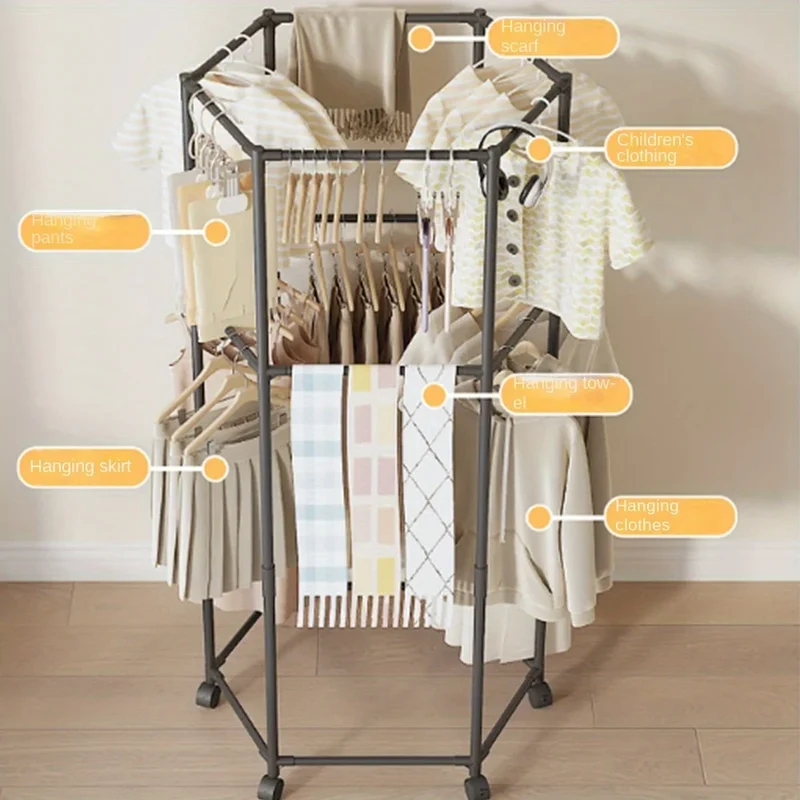 Portant à vêtements en métal réglable – Séchage vertical – Structure robuste et multifonction