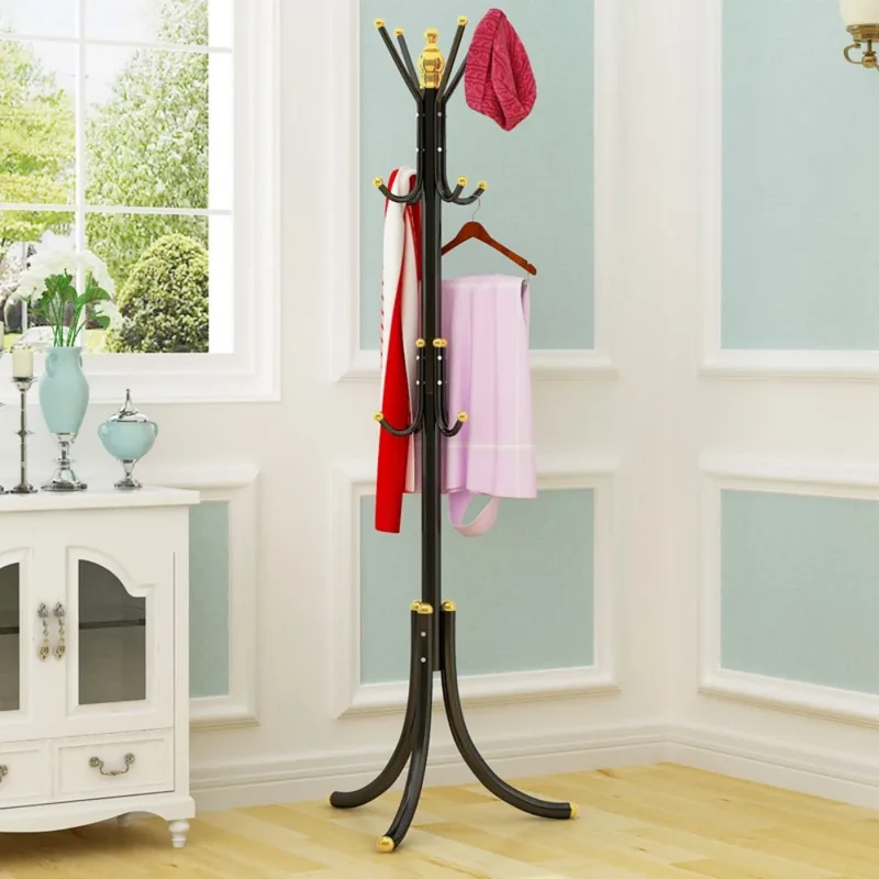 Portant vertical en métal – Économiseur d’espace – Porte-manteaux minimaliste pour vêtements et chapeaux