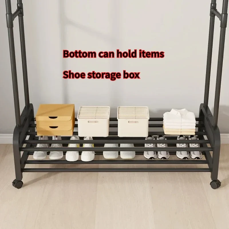 Portant à vêtements multifonction à plusieurs niveaux – Avec roulettes et étagères