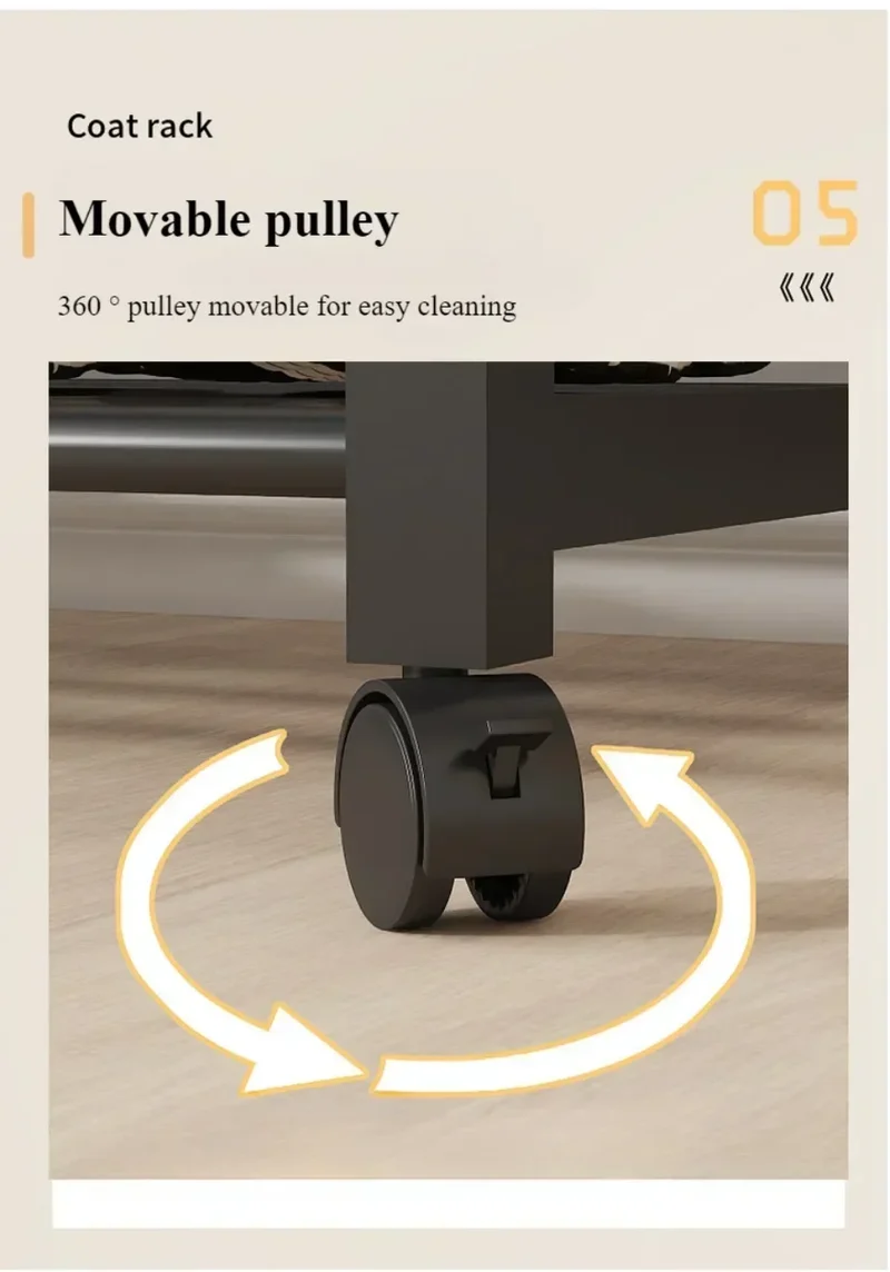 Portant à vêtements multifonction à plusieurs niveaux – Avec roulettes et étagères