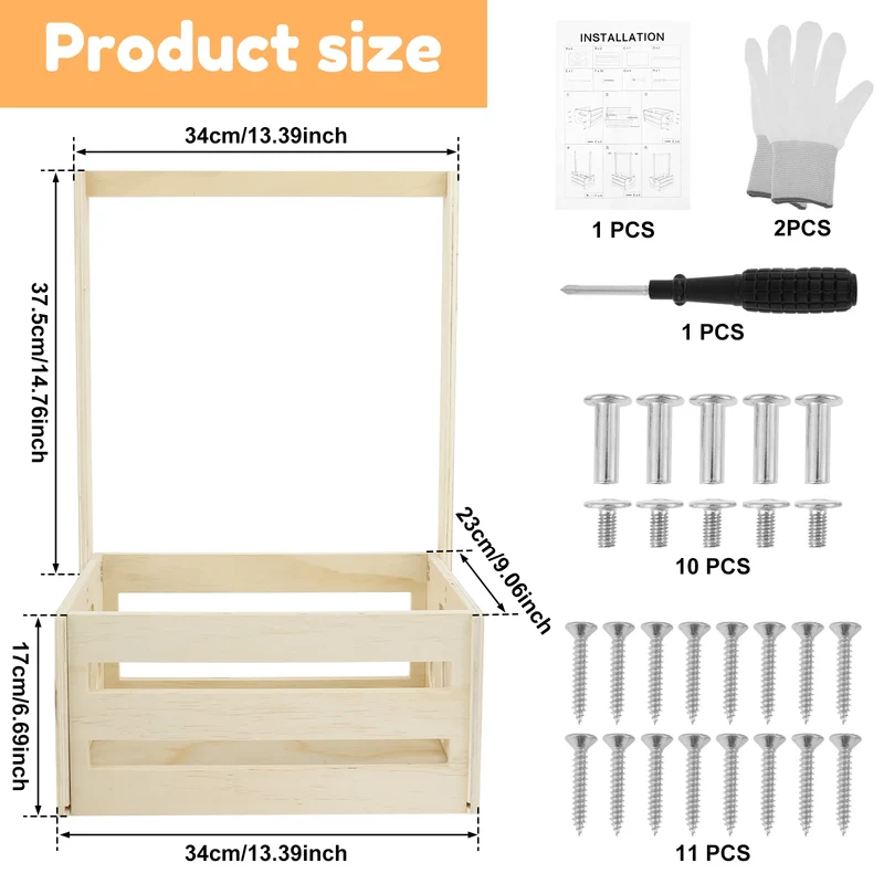 Caisse de rangement en bois – Jouets, vêtements et accessoires enfants