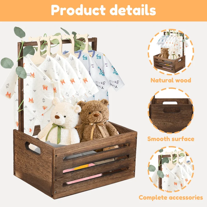 Caisse de rangement en bois – Jouets, vêtements et accessoires enfants