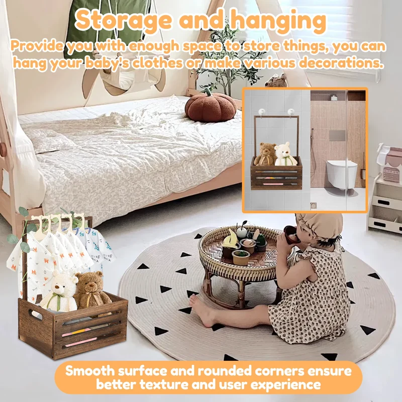 Caisse de rangement en bois – Jouets, vêtements et accessoires enfants