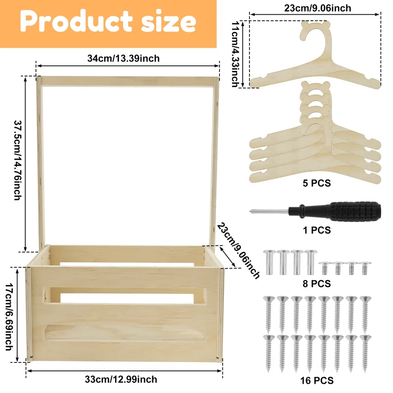 Caisse de rangement en bois – Jouets, vêtements et accessoires enfants