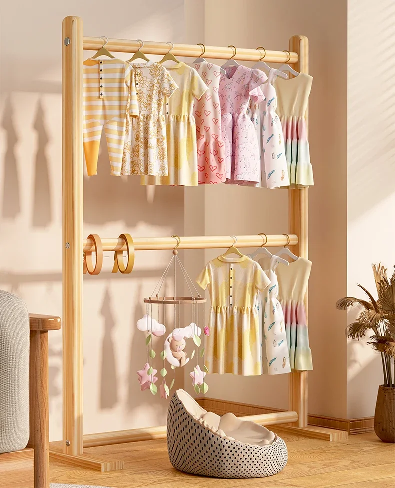 Portant à vêtements pour animaux – Bois massif – Rangement pour manteaux et accessoires