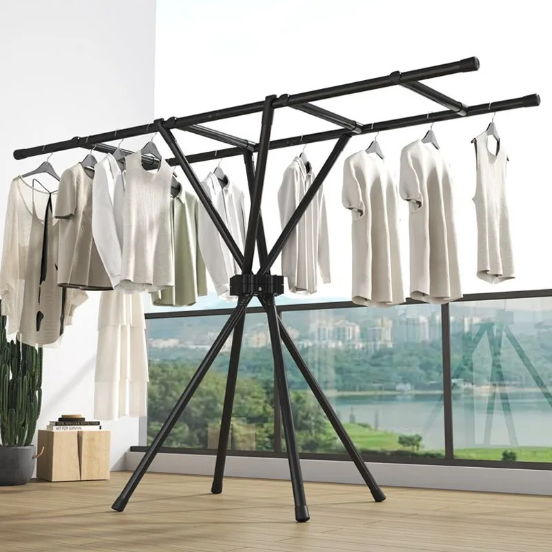 Portant à vêtements pliable – Du sol au plafond – Utilisation intérieure et balcon