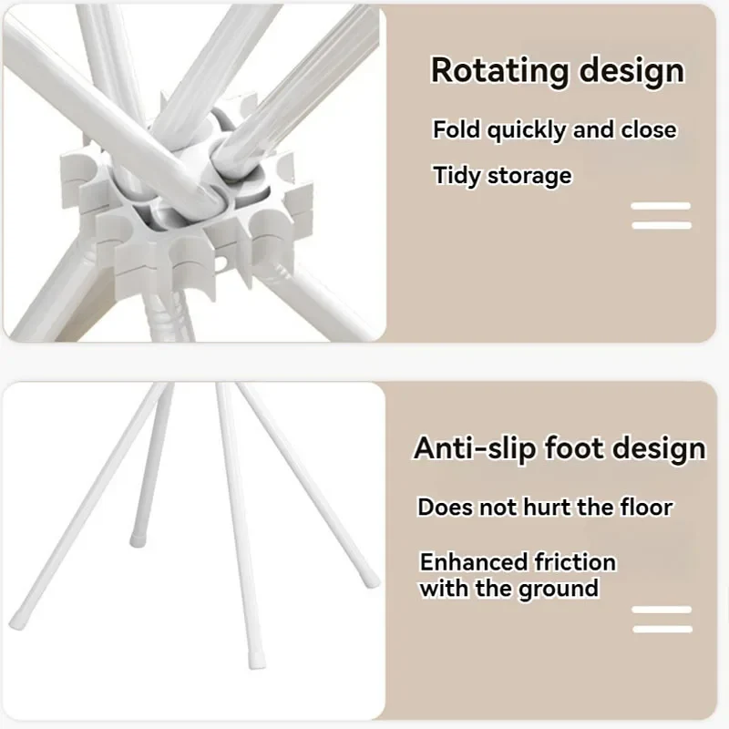 Portant à vêtements pliable – Du sol au plafond – Utilisation intérieure et balcon