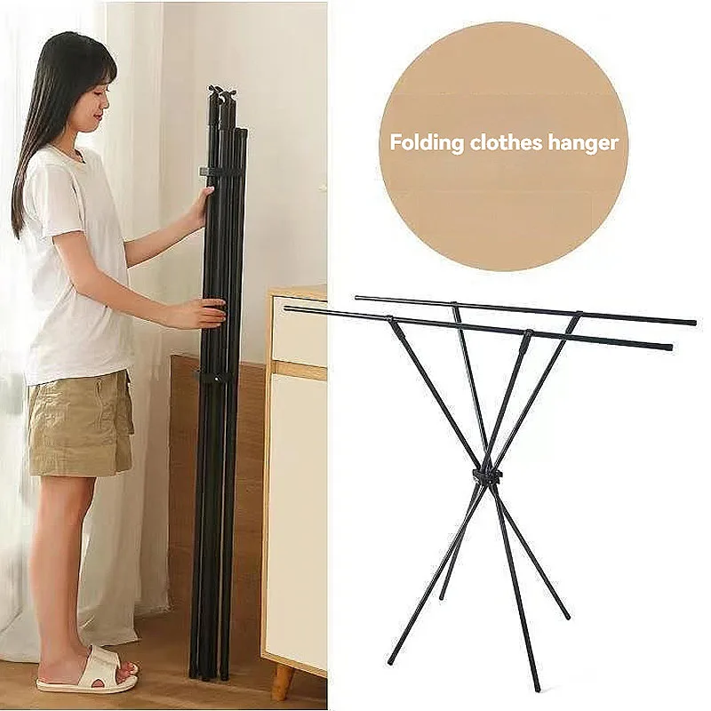 Portant à vêtements pliable – Du sol au plafond – Utilisation intérieure et balcon