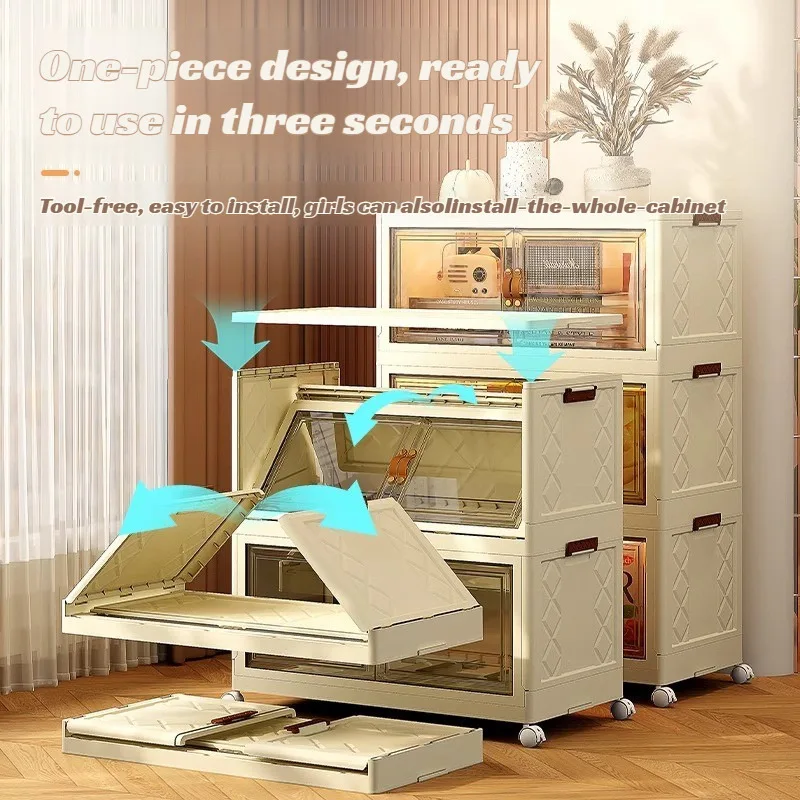 Armoire de rangement pliante multifonction sans installation – Salon, chambre ou bureau