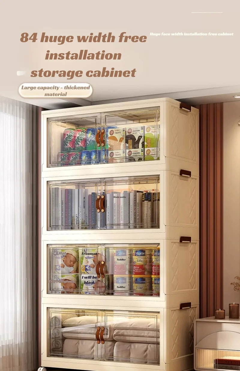 Armoire de rangement pliante multifonction sans installation – Salon, chambre ou bureau