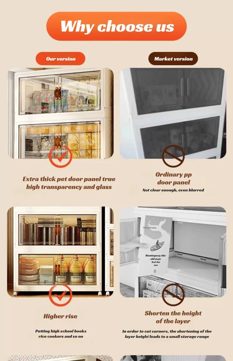Armoire de rangement pliante multifonction sans installation – Salon, chambre ou bureau