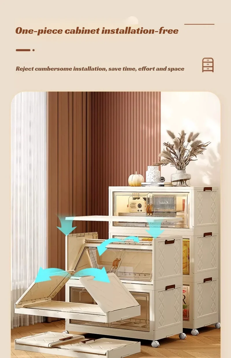 Armoire de rangement pliante multifonction sans installation – Salon, chambre ou bureau