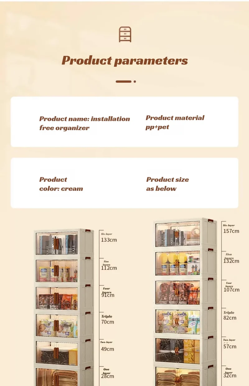 Armoire de rangement pliante multifonction sans installation – Salon, chambre ou bureau