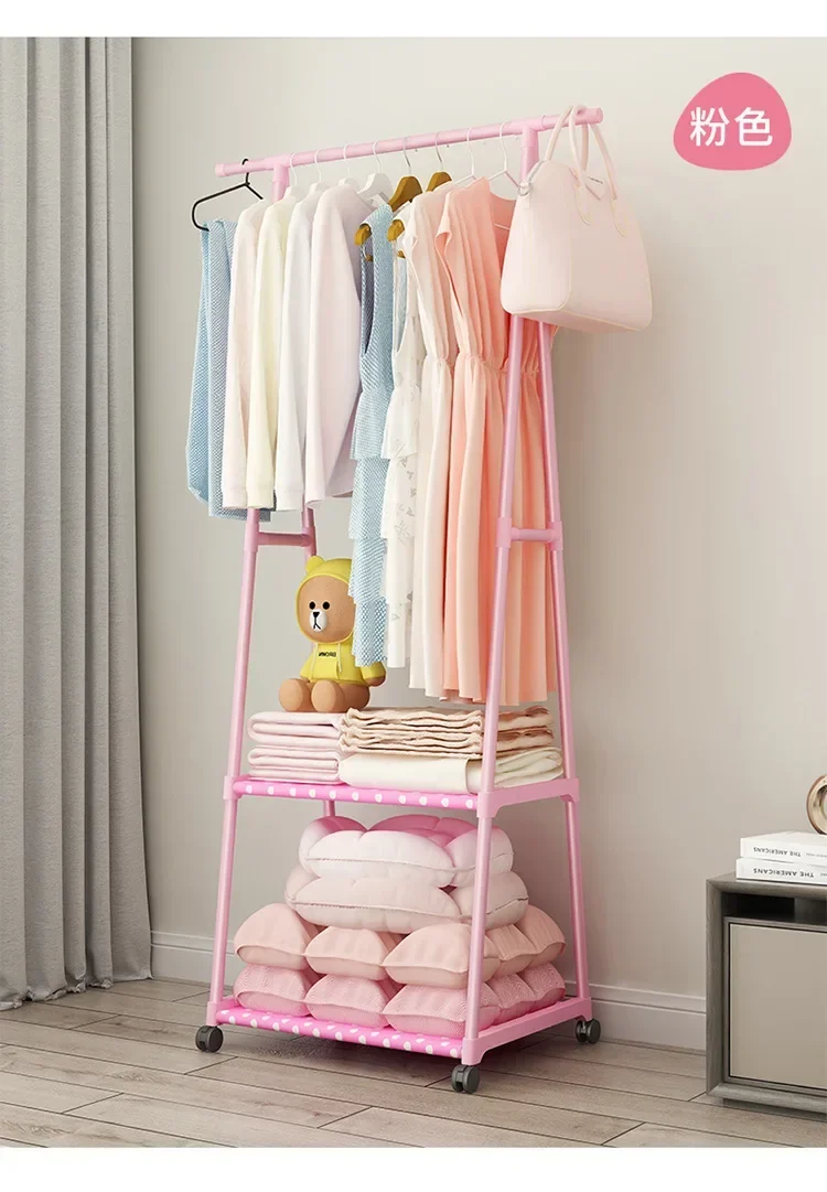 Portant à vêtements moderne avec étagère, crochets muraux et roulettes – Style antique