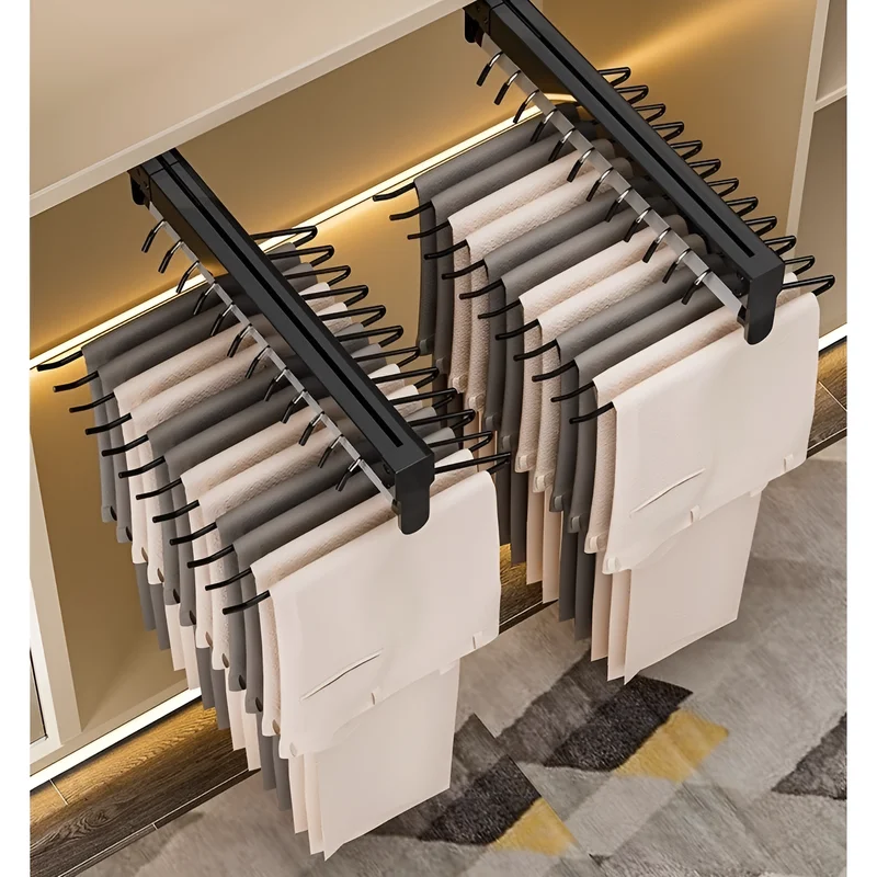 Tringle coulissante télescopique pour penderie – extensible et pliable