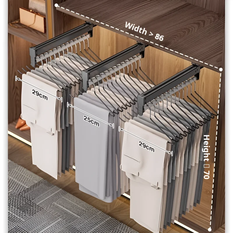 Tringle coulissante télescopique pour penderie – extensible et pliable
