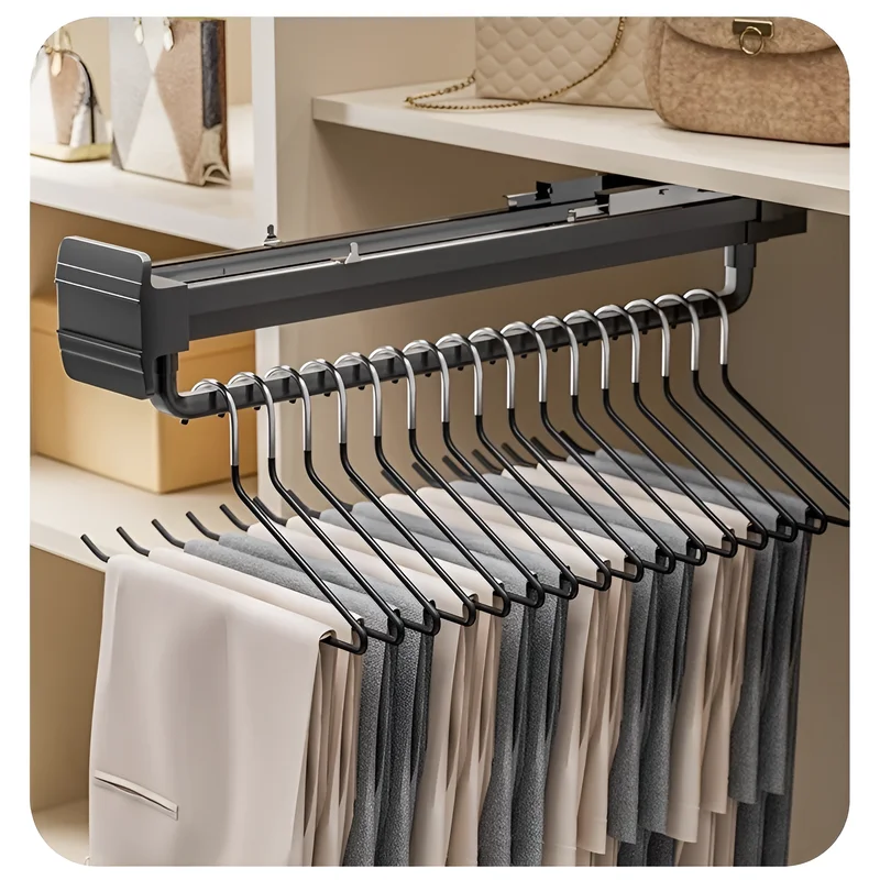 Tringle coulissante télescopique pour penderie – extensible et pliable
