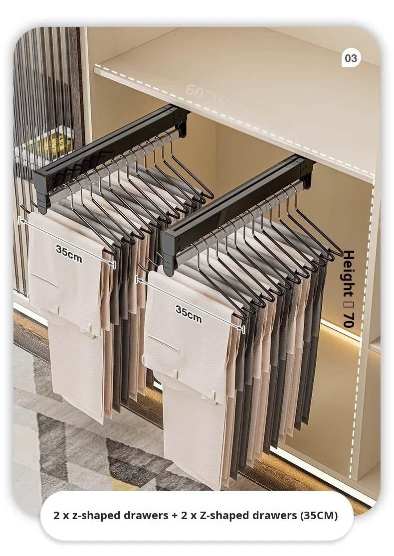 Tringle coulissante télescopique pour penderie – extensible et pliable