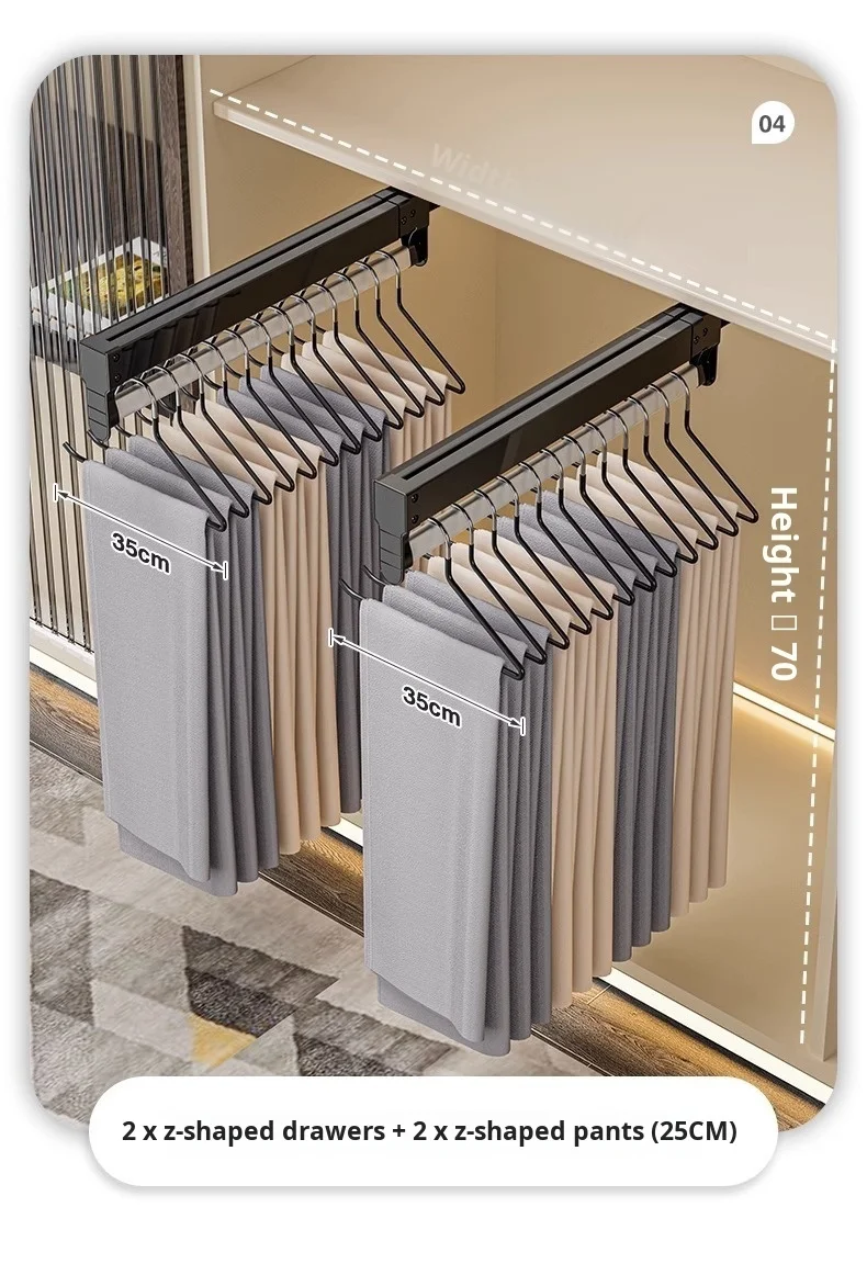 Tringle coulissante télescopique pour penderie – extensible et pliable