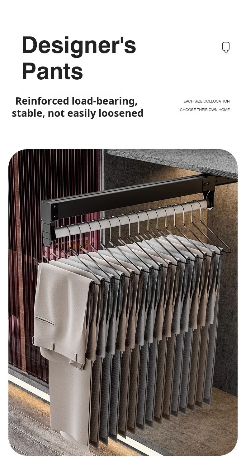 Tringle coulissante télescopique pour penderie – extensible et pliable