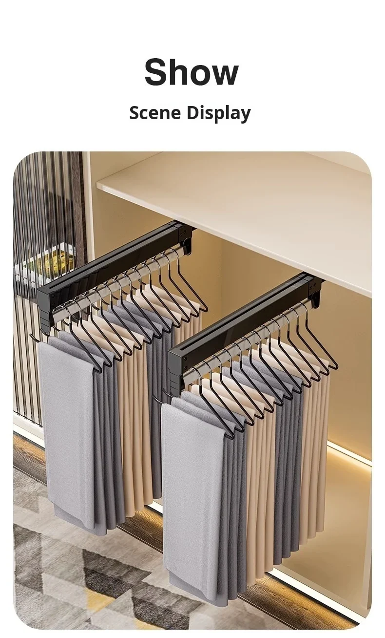 Tringle coulissante télescopique pour penderie – extensible et pliable