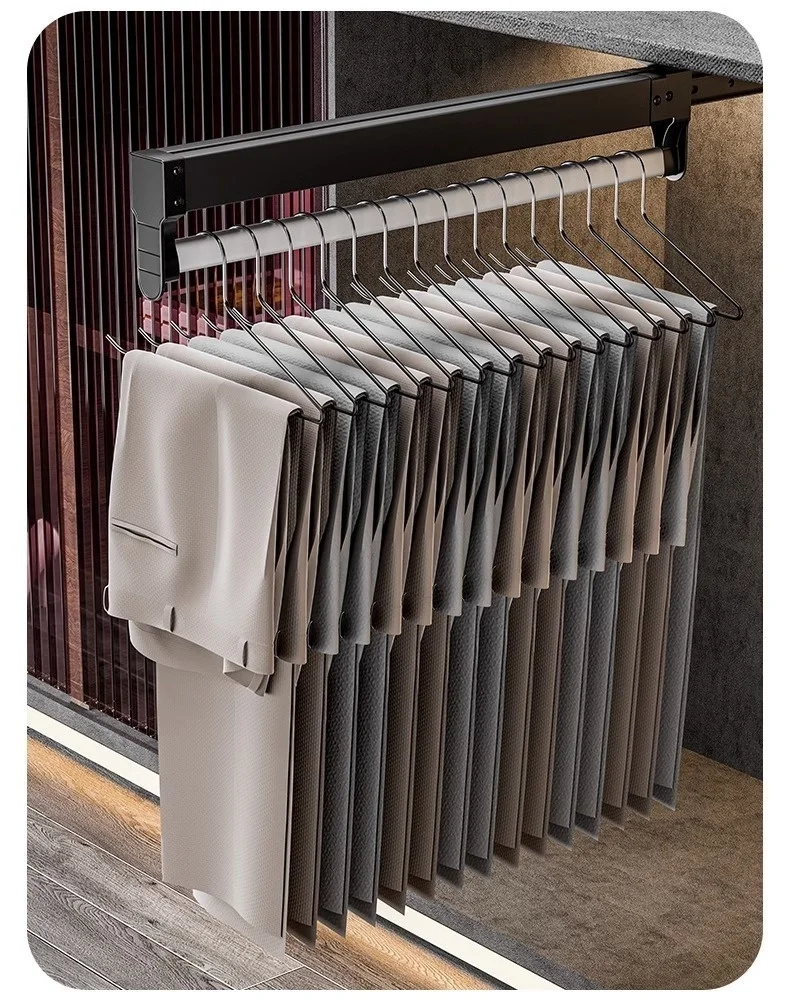 Tringle coulissante télescopique pour penderie – extensible et pliable