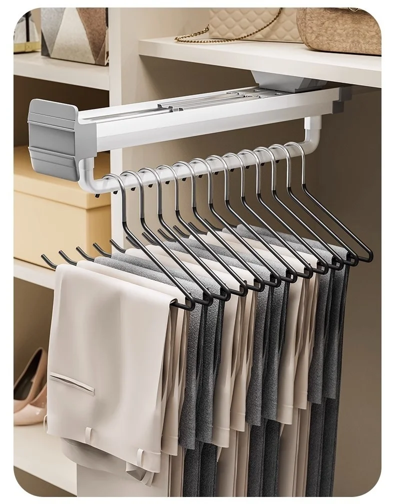 Tringle coulissante télescopique pour penderie – extensible et pliable