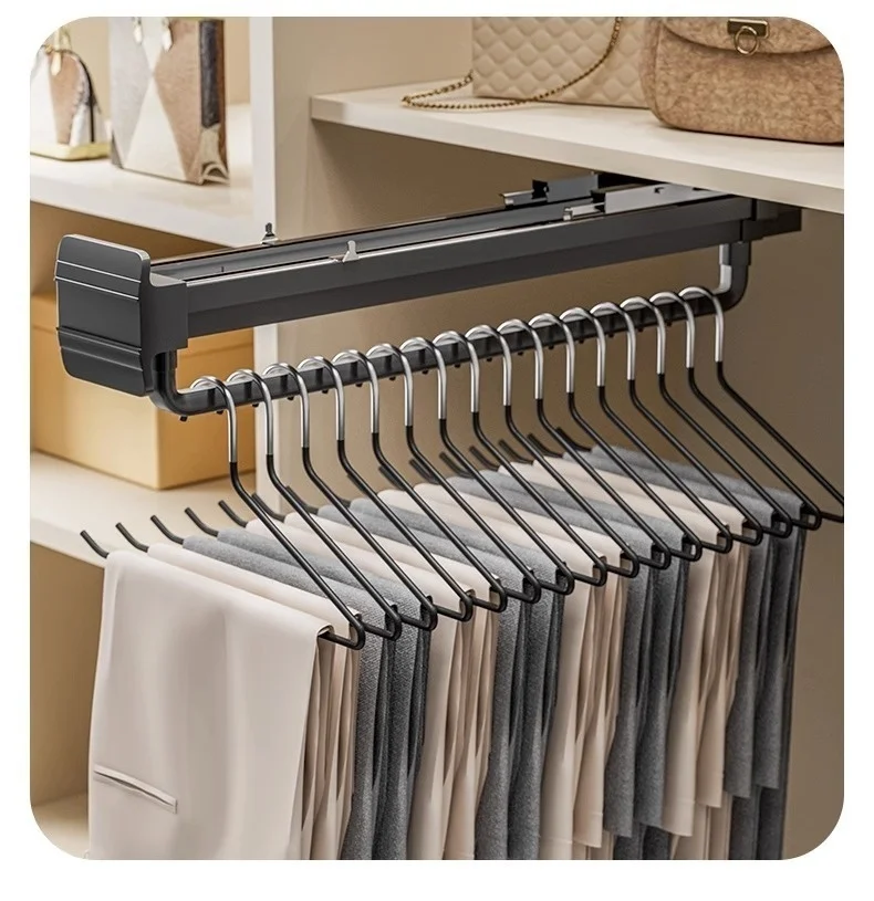 Tringle coulissante télescopique pour penderie – extensible et pliable