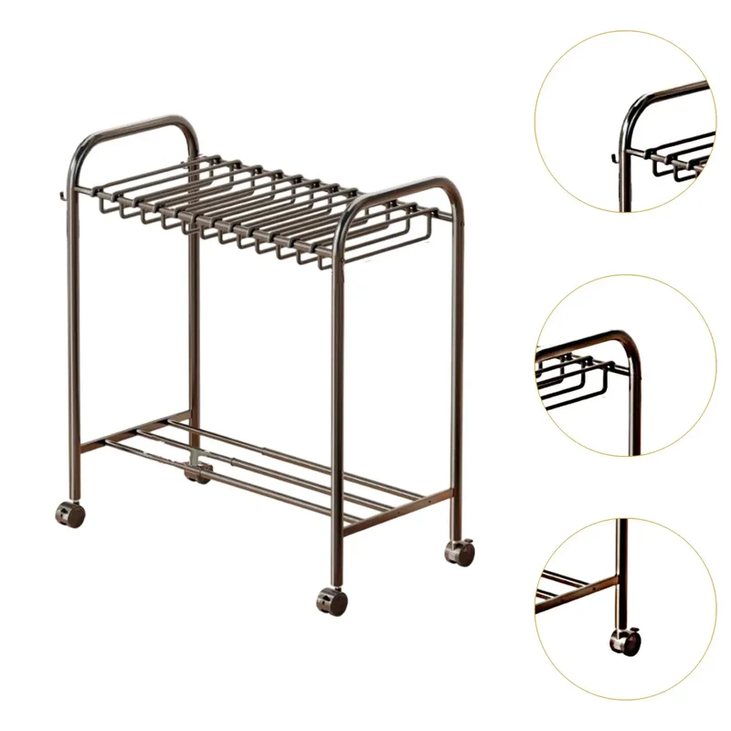 Chariot porte-pantalons à roulettes extensible avec cintres amovibles
