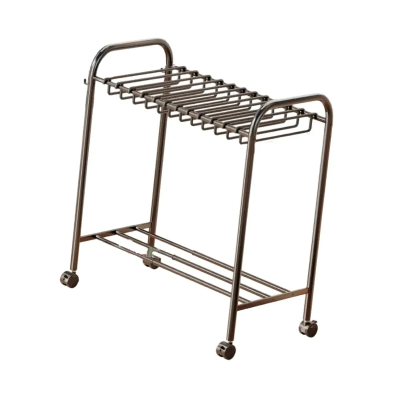 Chariot porte-pantalons à roulettes extensible avec cintres amovibles