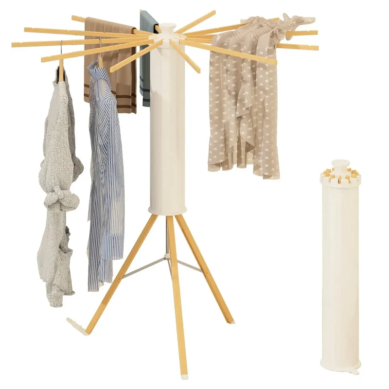 Séchoir pliable sur pied pivotant pour linge